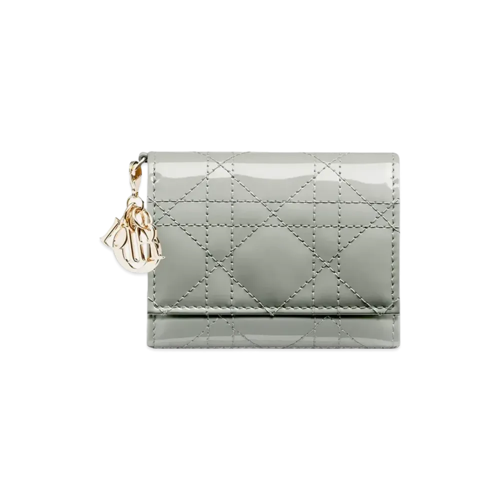 Dior Lady Dior Lotus Wallet "Gray"