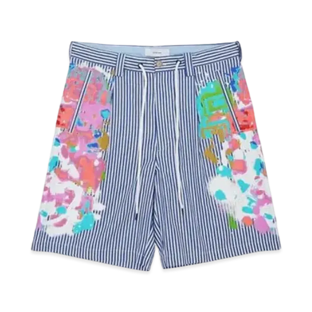 FACETASM Sprayprint Shorts "Blue Stripe"