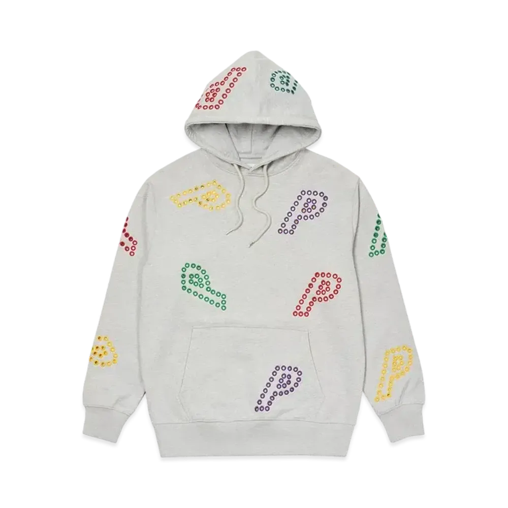PALACE EYELET P HOOD "Grey Marl"