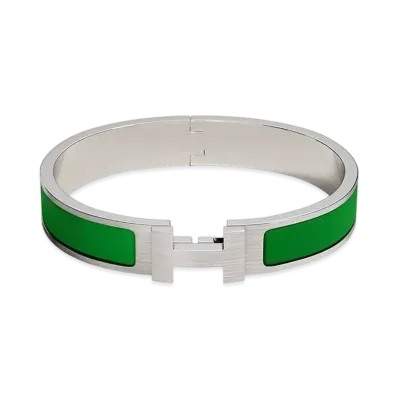 Hermes Clic HH Bracelet "Vert Comics Mat/Palladium"