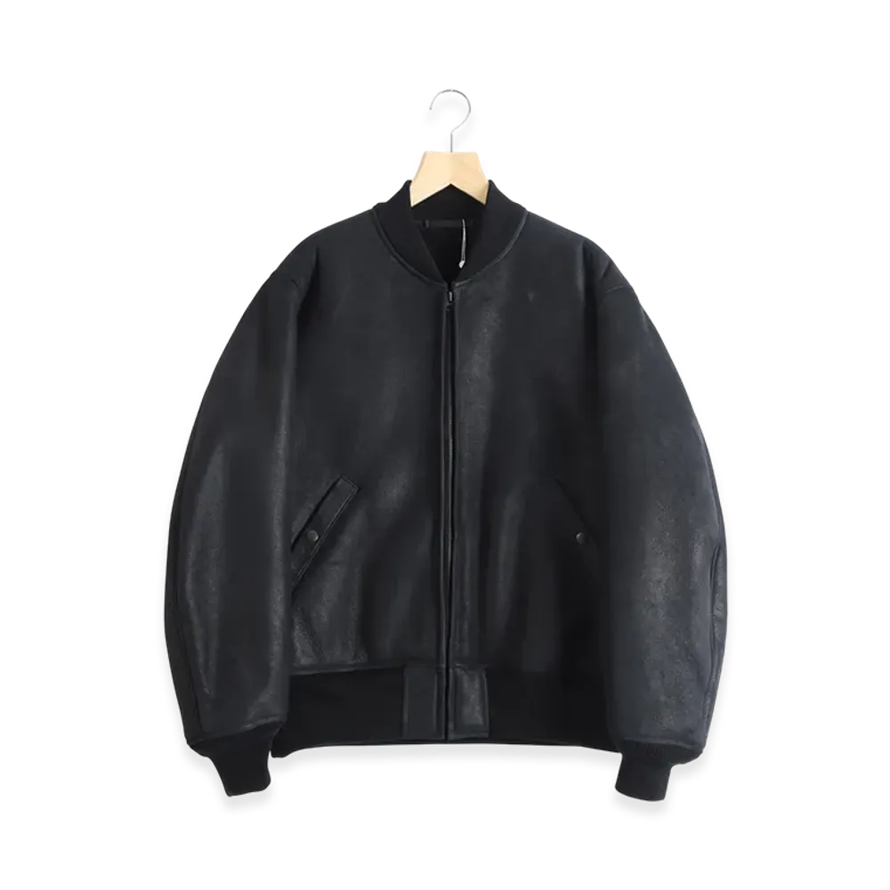 COMOLI Sheepskin Zip Blouson "Black"