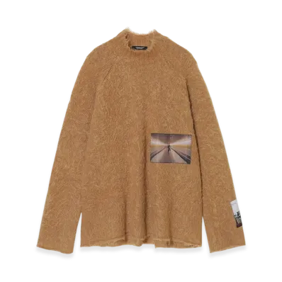 UNDERCOVER Wool Blend Mohair High-Neck Knit Pullover "Camel"