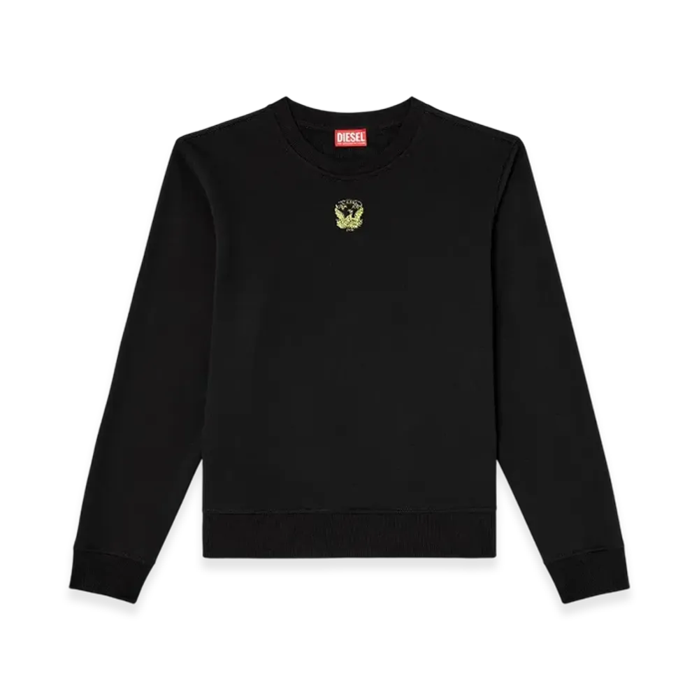 Diesel S-Ginn-T1 Sweatshirt With Embroidered Phoenix "Black"