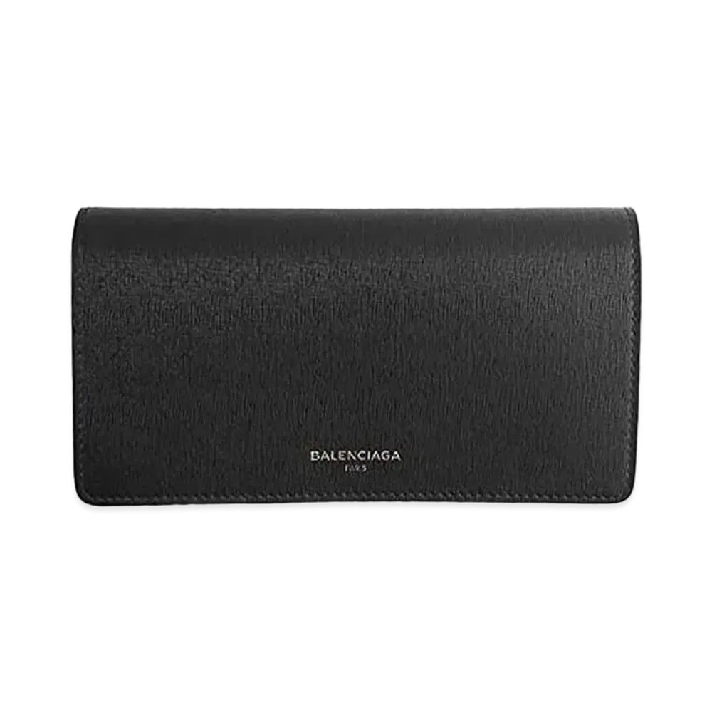 BALENCIAGA Essential Leather Flap Long Wallet "Black"