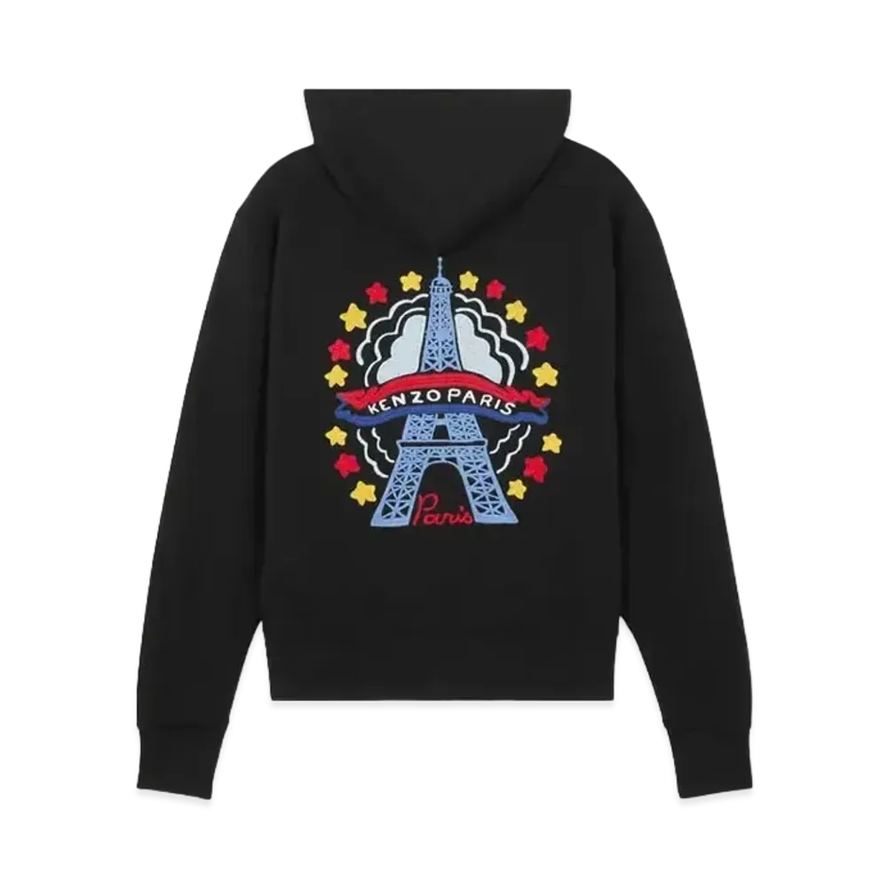 KENZO 'DRAWN VARSITY' Embroidery Hoodie "Black"
