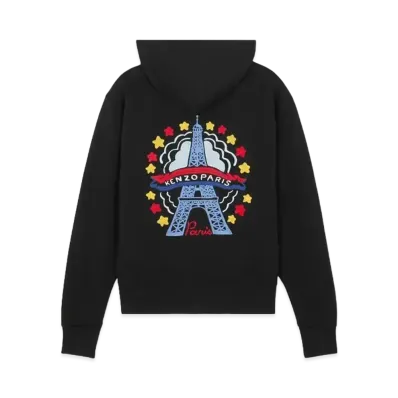 KENZO 'DRAWN VARSITY' Embroidery Hoodie "Black"