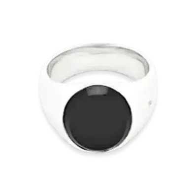 TOMWOOD Oval Polished Black Onyx M "Silver"
