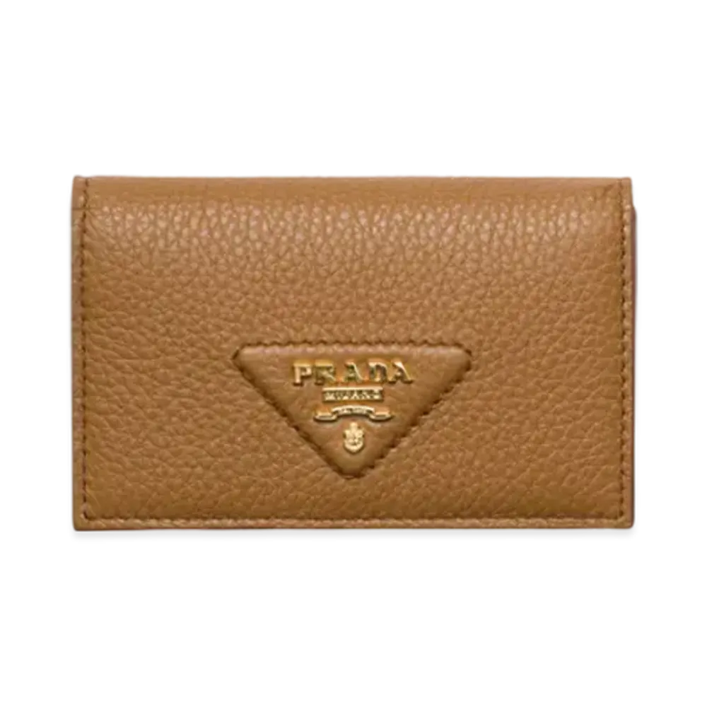 PRADA Leather Card Holder "Camel"