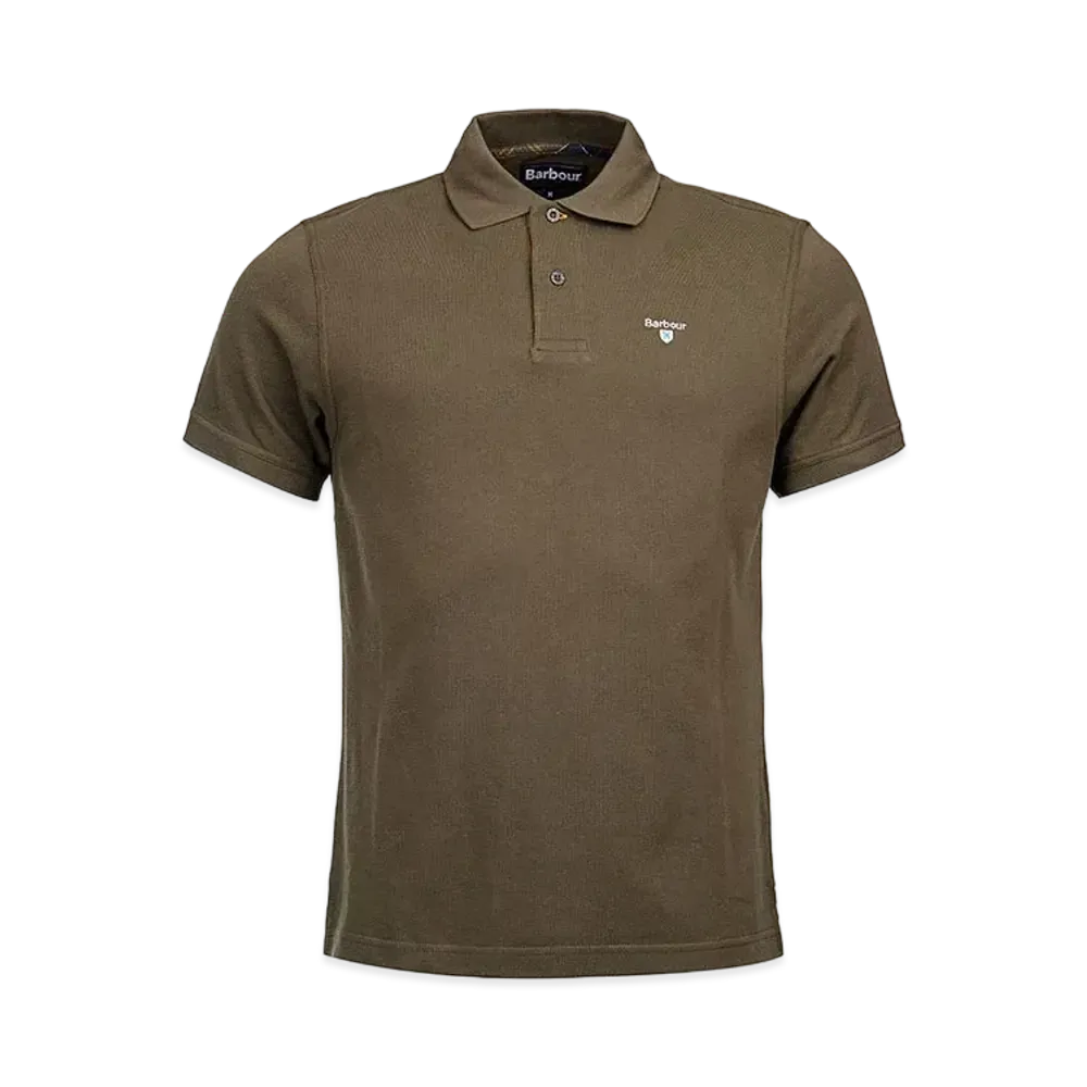 Barbour Tartan Switching Short Sleeve Polo Shirt "Green"