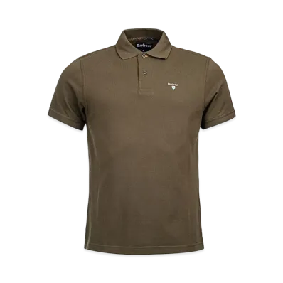 Barbour Tartan Switching Short Sleeve Polo Shirt "Green"