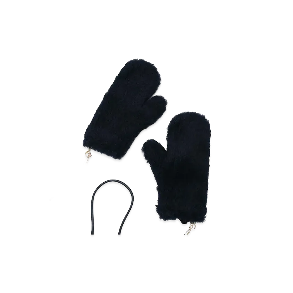 Max Mara Women's Ombrato Teddy Bear Mittens "Ultra Marine"