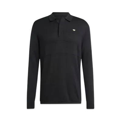 adidas Premium Long Sleeve Polo Shirt "Black"
