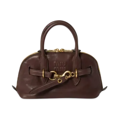 MIUMIU Aventure Nappa Leather Top-Handle Bag Small "Brown"