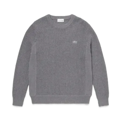 LACOSTE Heather Color Ring Waffle Knit "Grey"