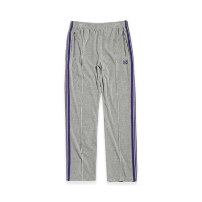 NEEDLES Narrow Track Pants Velour "Heather Grey"