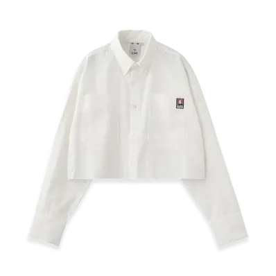 X-Girl Women's Face Cropped L/S Shirt "White"