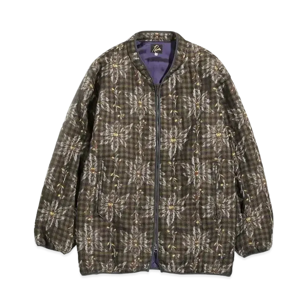 Needles PIPING QUILT JACKET - W/CU/AC FLOWER/PLAID JQ. "Brown"