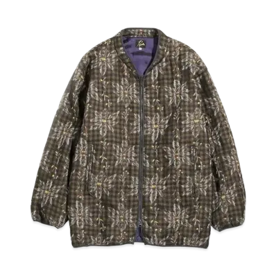 Needles PIPING QUILT JACKET - W/CU/AC FLOWER/PLAID JQ. "Brown"