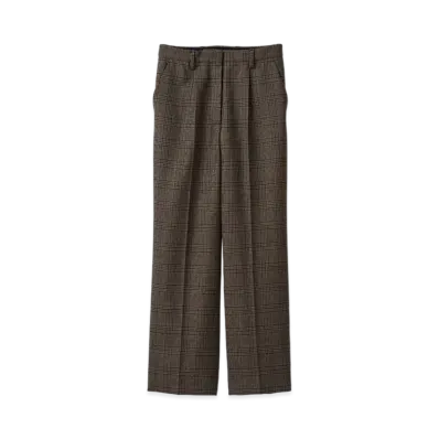 MIU MIU Women's Prince of Wales Check Pants "Bark Brown"