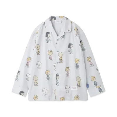GELATO PIQUE x PEANUTS Homme All-Over Print Shirt "Blue"