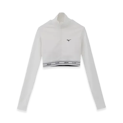 CLANE x Mizuno Half Zip Long Sleeve Tops "White"