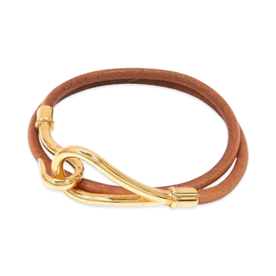 Hermes Jumbo Hook Choker Bracelet "Brown/Gold"