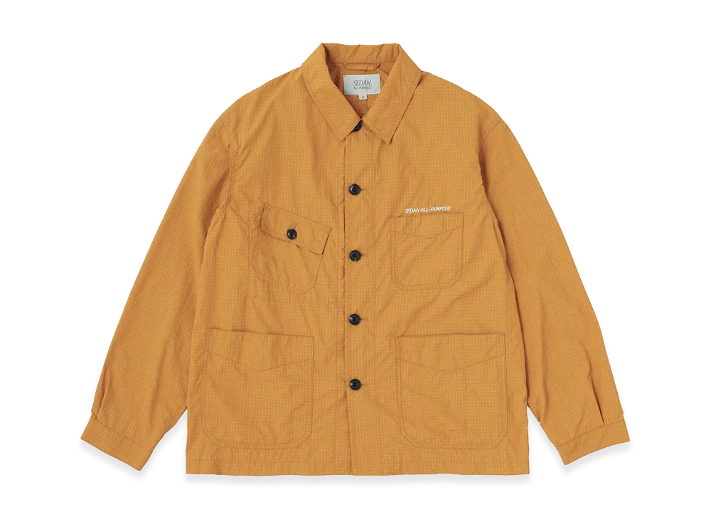 SEDAN ALL-PURPOSE Graph Plaid Nylon Work Jacket "Spark Gold"