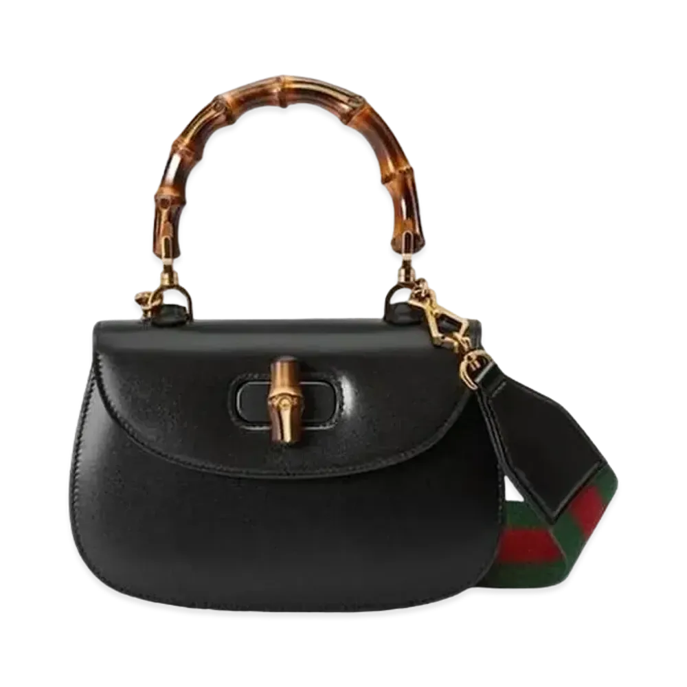 GUCCI Bamboo 1947 Small Top Handle Bag Leather "Black"