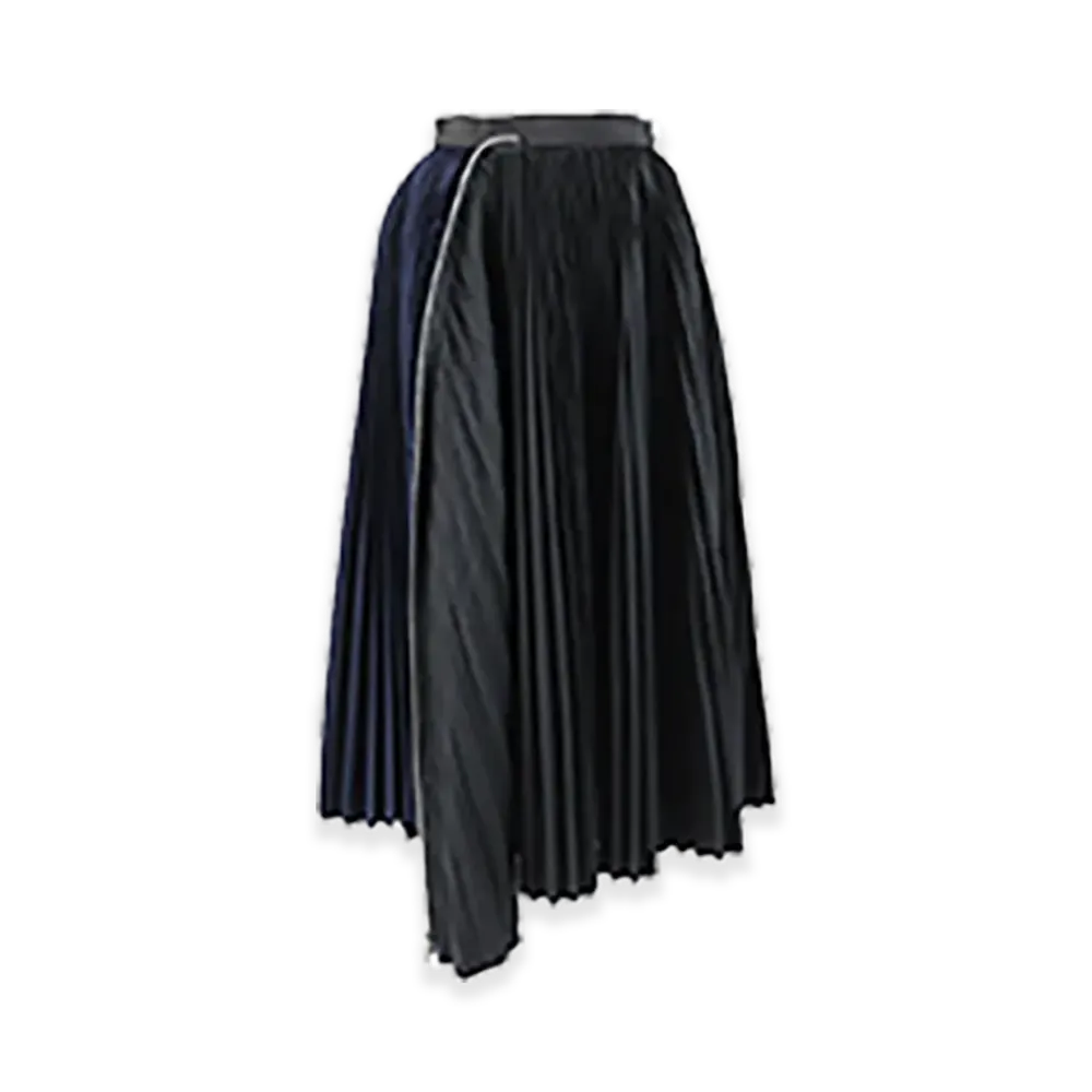 sacai Cotton Poplin Zipper Skirt "Black"