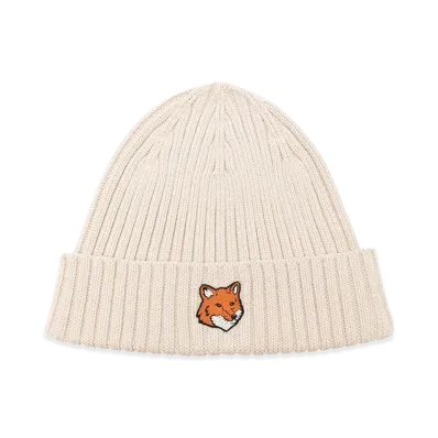 Maison Kitsune Women's Cotton Beanie Hat "Beige"