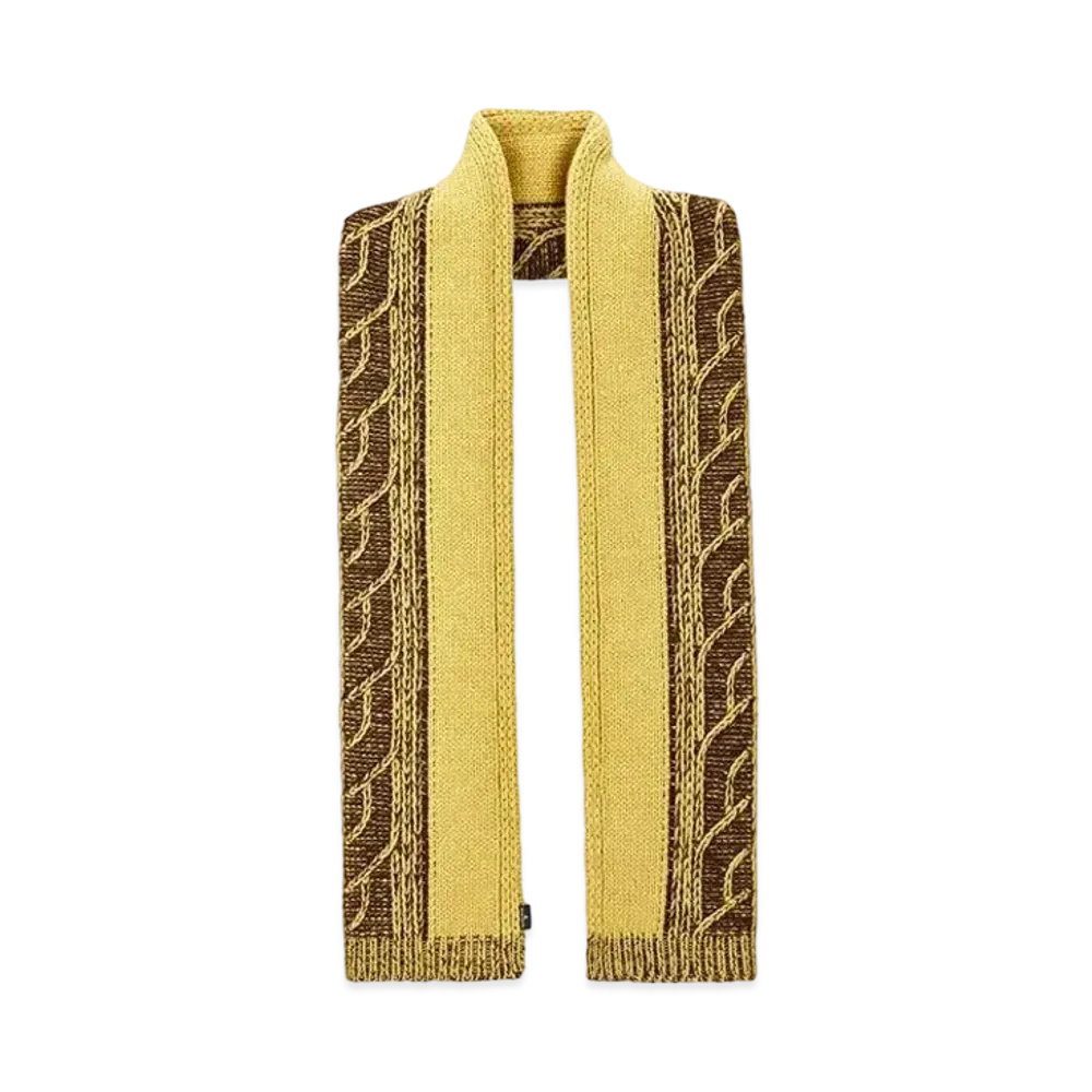 Stone Island N20D8 LAMBSWOOL WITH ARAN MOTIF "Dark Beige"