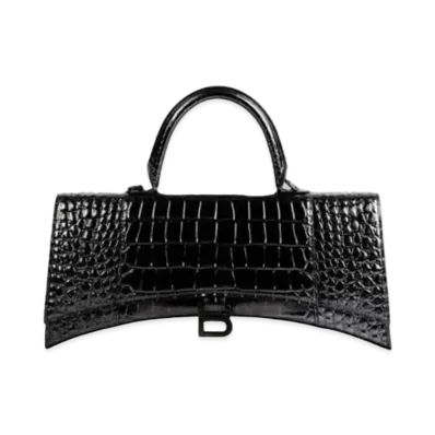 BALENCIAGA Women's Hourglass Streched Top Handle Bag "Black"