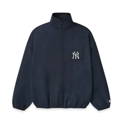 FEAR OF GOD ESSENTIALS Yankees Suede Fleece Modern Half Zip "Dark Sapphire"