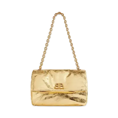 BALENCIAGA Monaco Small Chain Bag Metallized "Gold"