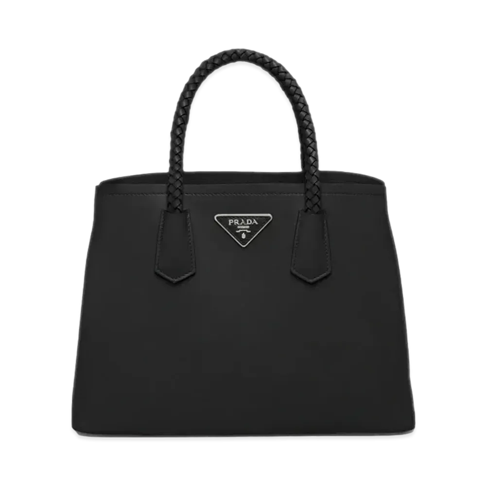 PRADA Double Medium Leather Handbag "Black"