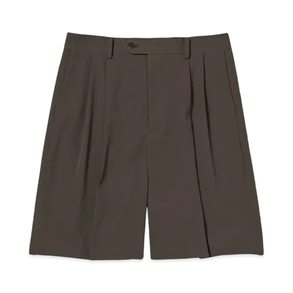 AURALEE Light Wool Max Gabardine Shorts "Dark Brown"