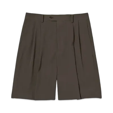 AURALEE Light Wool Max Gabardine Shorts "Dark Brown"