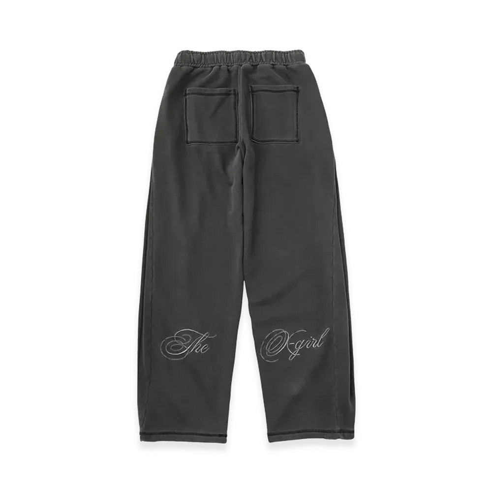 X-Girl Pigment Dyed Script Logo Sweatpants "Black"