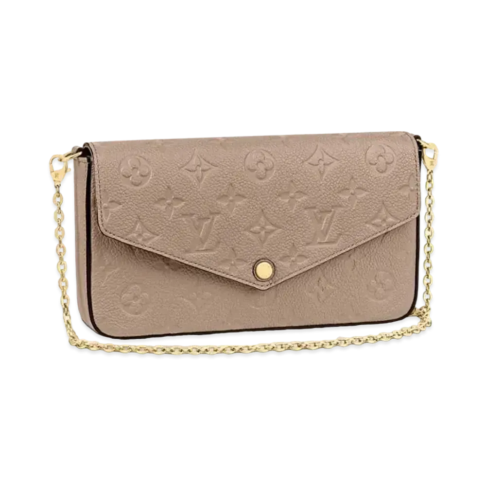 Louis Vuitton Felicie Pochette Monogram Empreinte Leather "Turtledove"