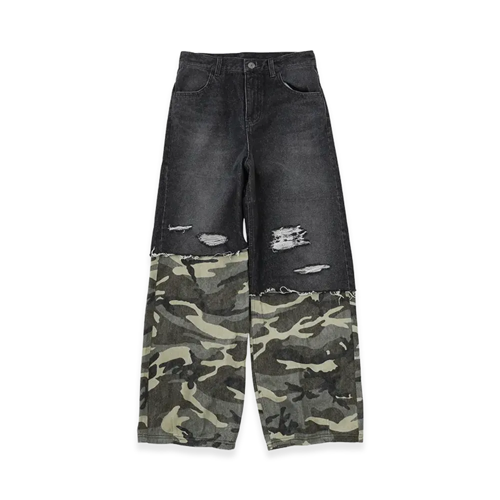 X-Girl Women's Faded Camo Layered Pants "Black "