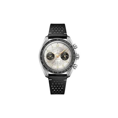 OMEGA Speedmaster Chronoscope Paris 2024 Leather Strap "Stainless Steel"
