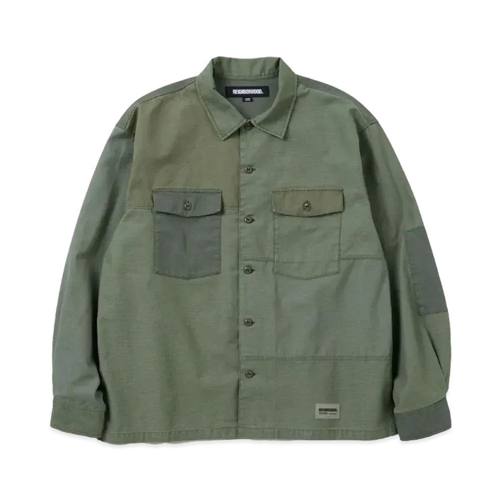 NEIGHBORHOOD RM Utility Shirt LS "Olive Drab"