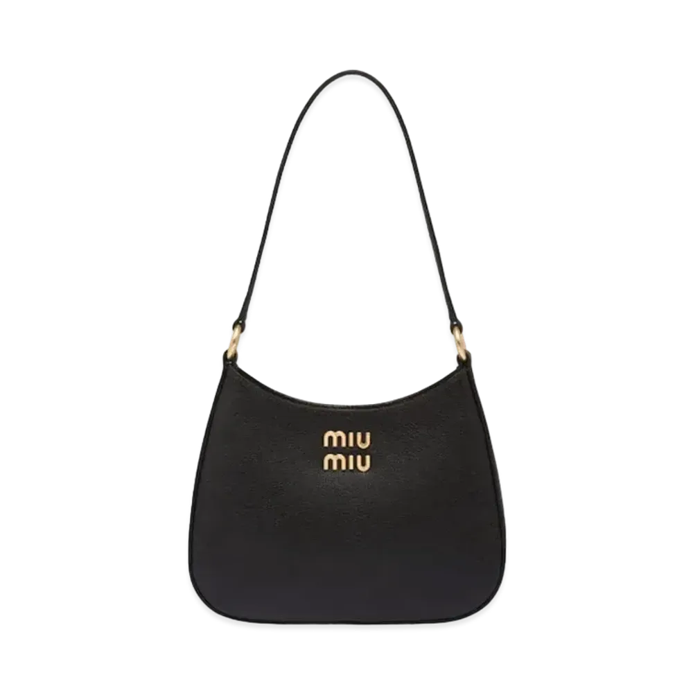 MIU MIU Madras Leather Shoulder Bag "Black"