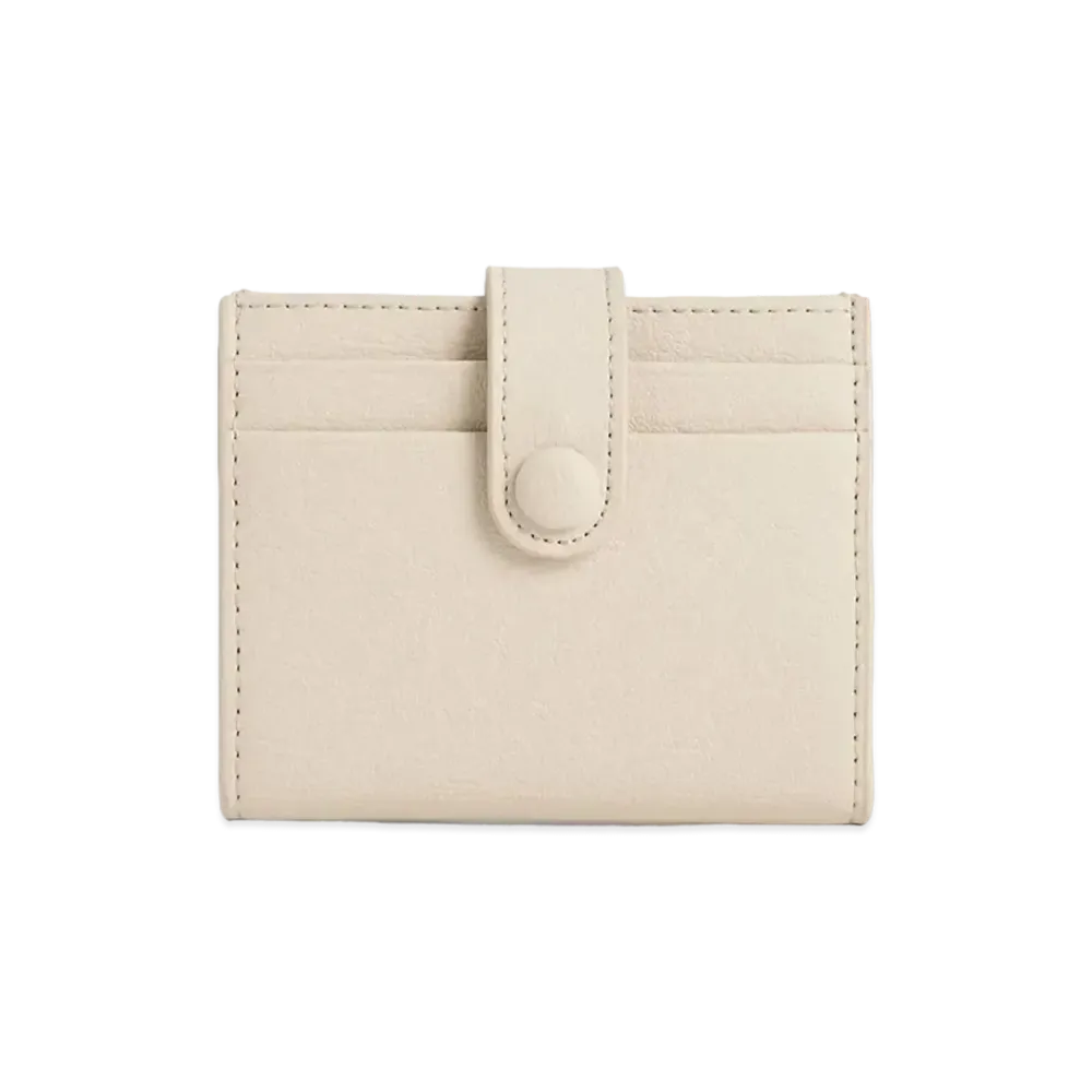 CHARLES & KEITH Snap Button Card Holder "Beige"