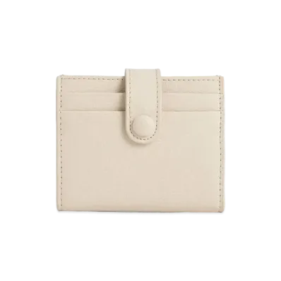 CHARLES & KEITH Snap Button Card Holder "Beige"