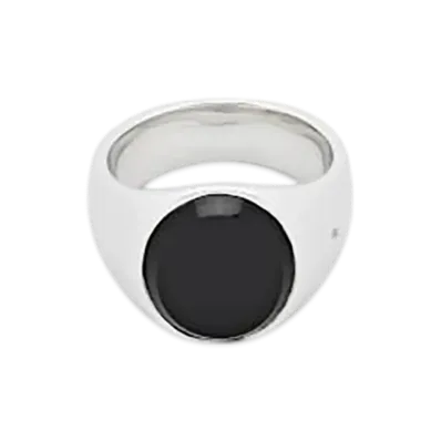 TOM WOOD Oval Polished Black Onyx "Silver"