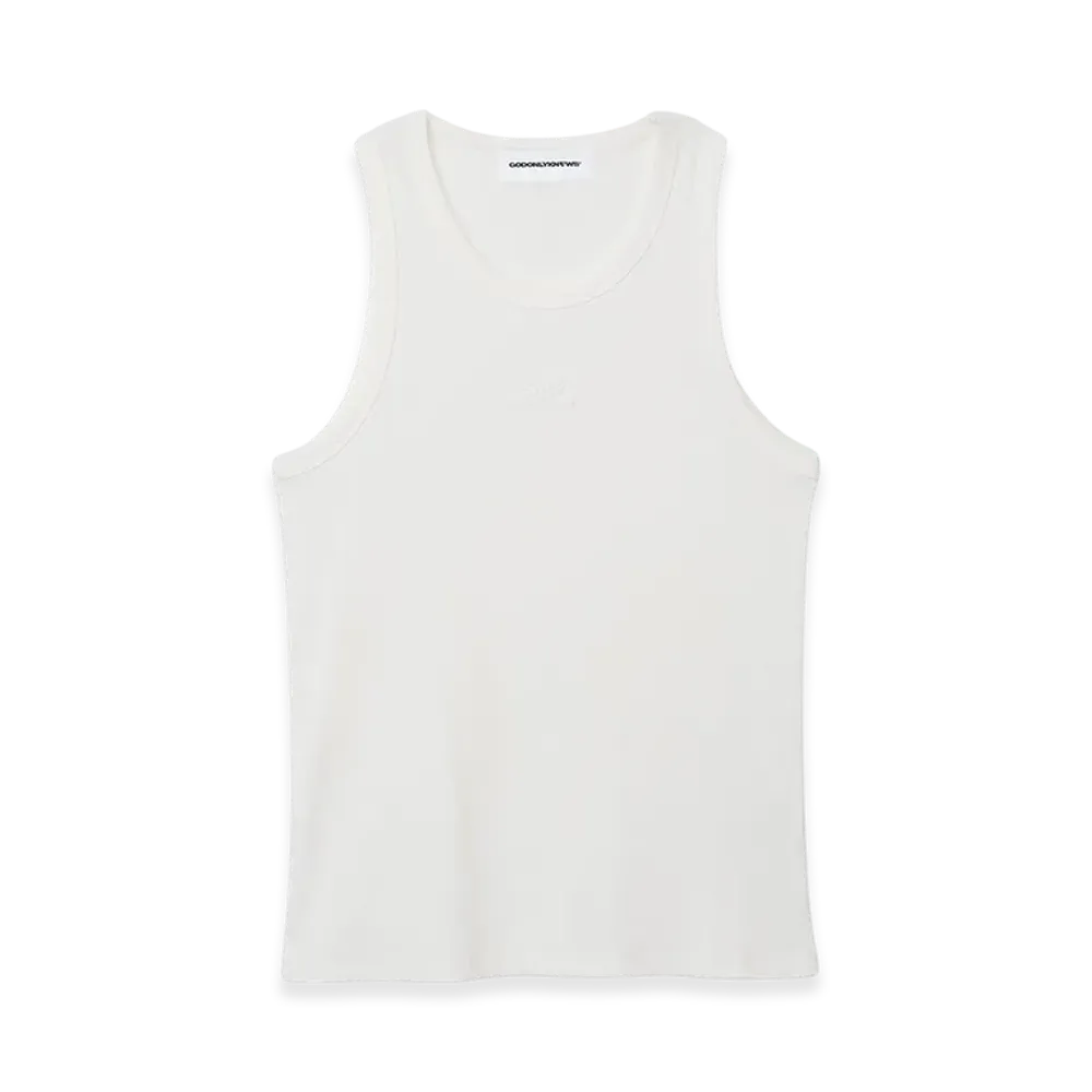 GOD ONLY KNOWS Men's Logo Tank Top "White"