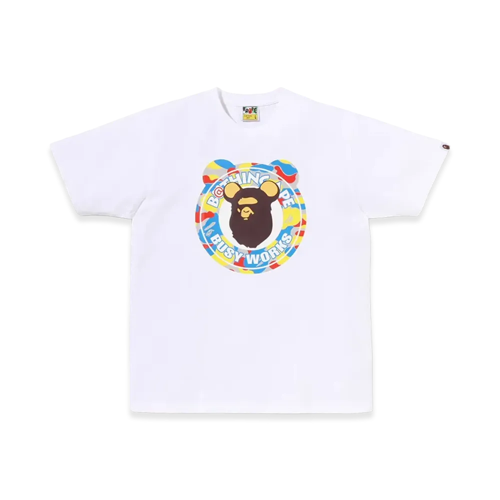 A BATHING APE x MEDICOM TOY 30th Anniv. Busy Works Tee "White"