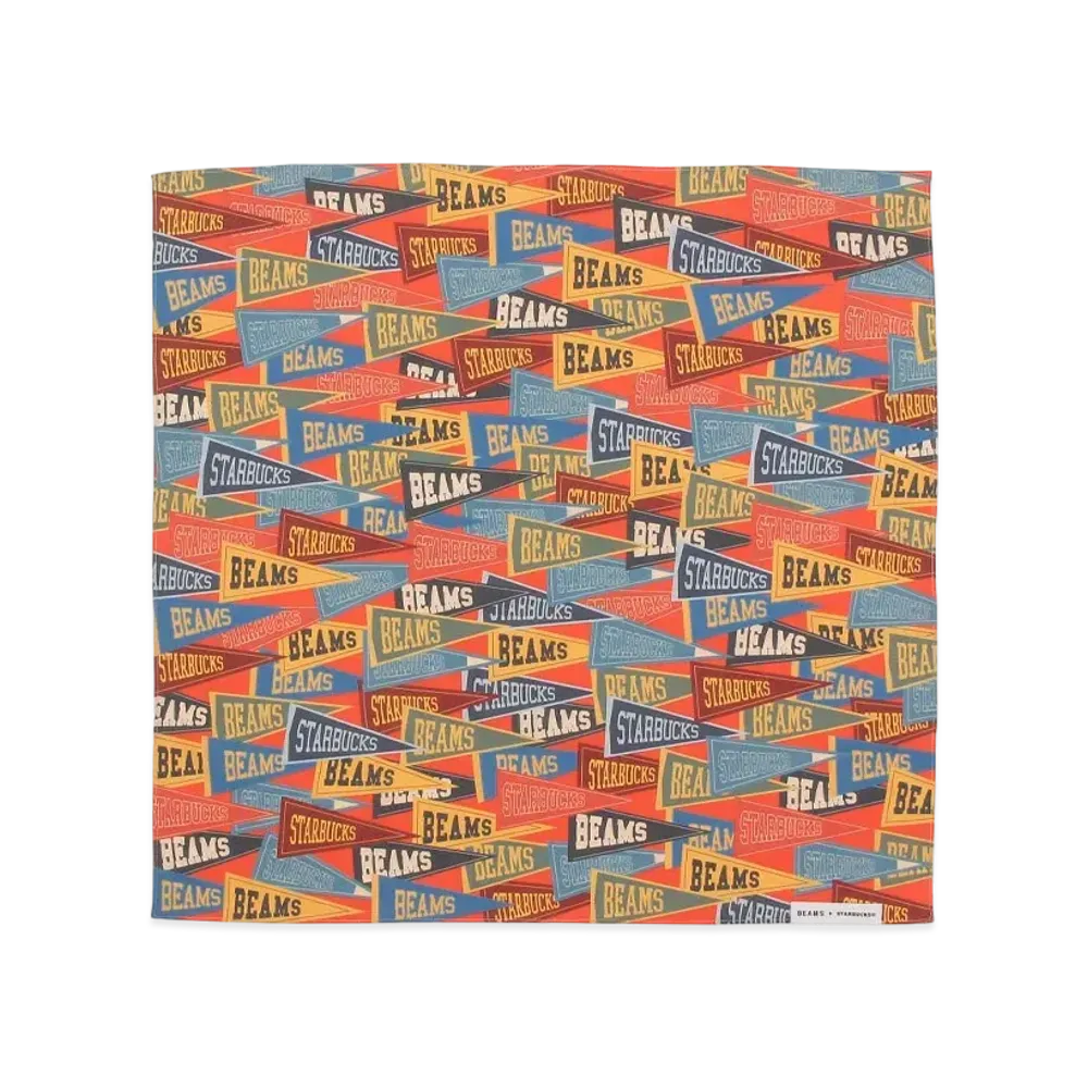 STARBUCKS x BEAMS Bandana Pennant Design "Orange"