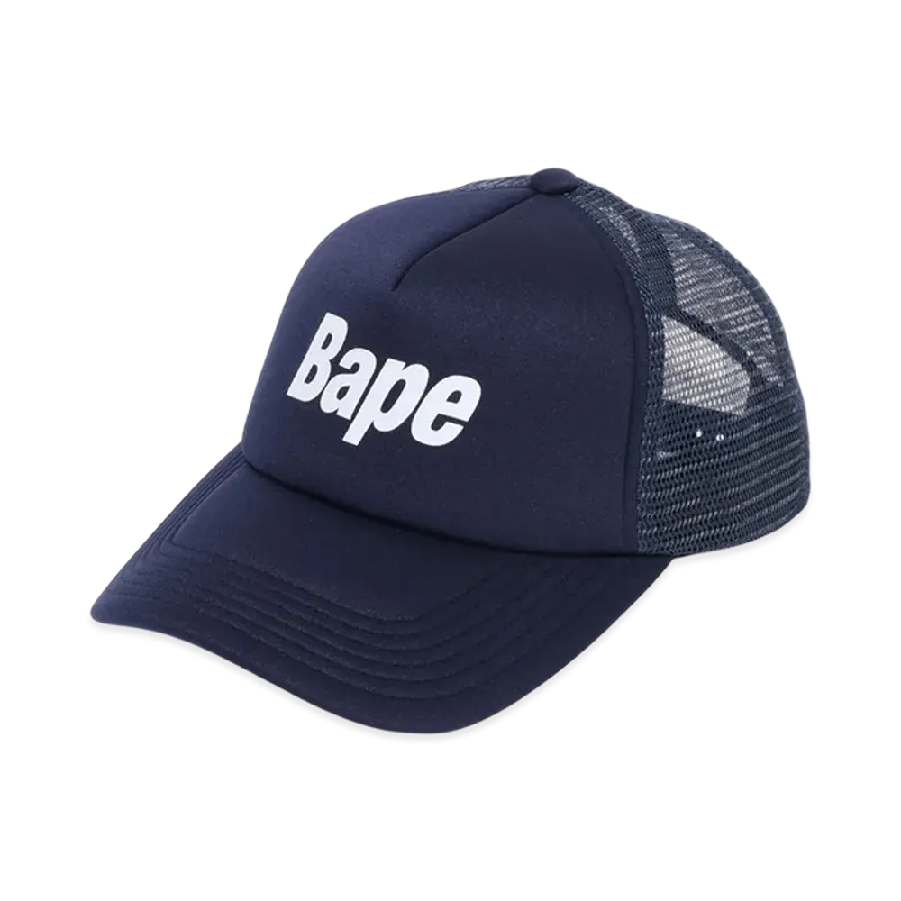 A BATHING APE Bape Logo Mesh Cap "Navy"